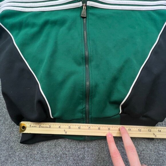 Adidas Sweatshirt Men's Small Green Striped Full Zip Soccer Athletic Wear - Picture 4 of 15